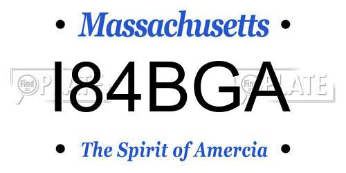 I84BGA Massachusetts License Plate