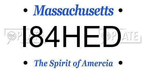 I84HED Massachusetts License Plate
