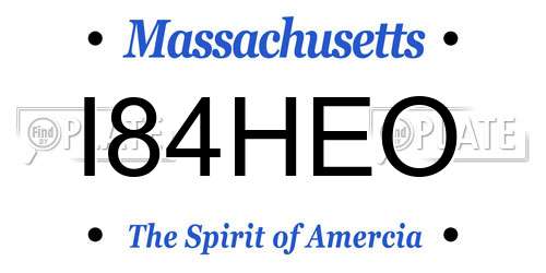 I84HEO Massachusetts License Plate