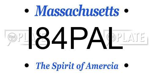 I84PAL Massachusetts License Plate