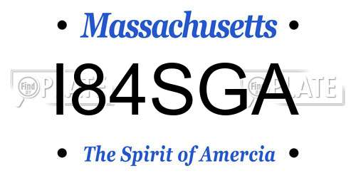 I84SGA Massachusetts License Plate