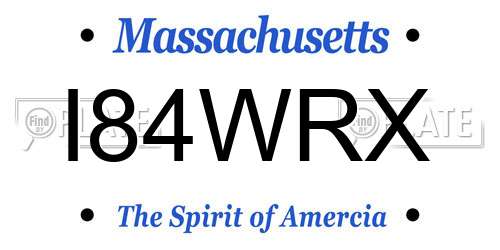 I84WRX Massachusetts License Plate