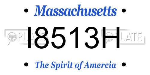 I8513H Massachusetts License Plate