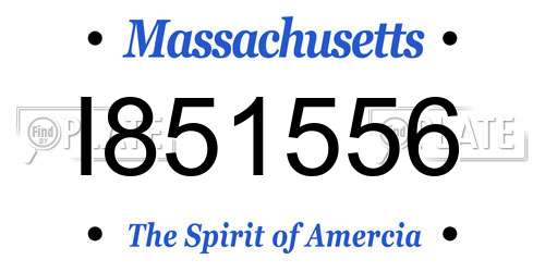 I851556 Massachusetts License Plate