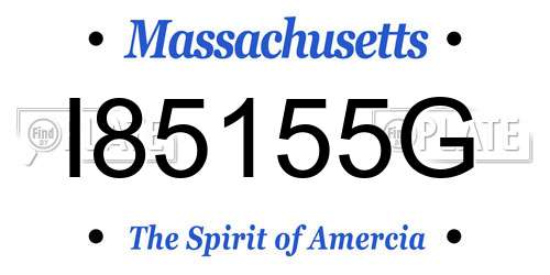 I85155G Massachusetts License Plate