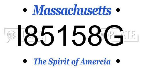 I85158G Massachusetts License Plate