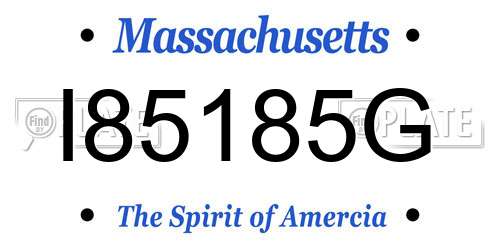 I85185G Massachusetts License Plate