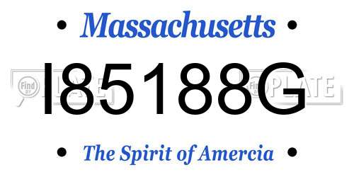 I85188G Massachusetts License Plate