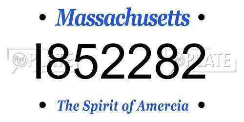 I852282 Massachusetts License Plate