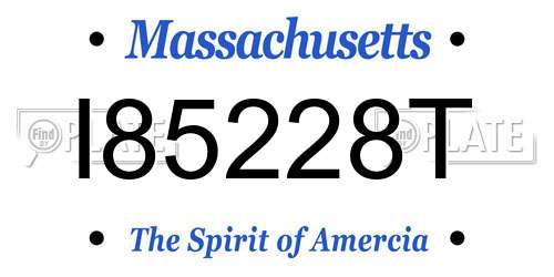 I85228T Massachusetts License Plate