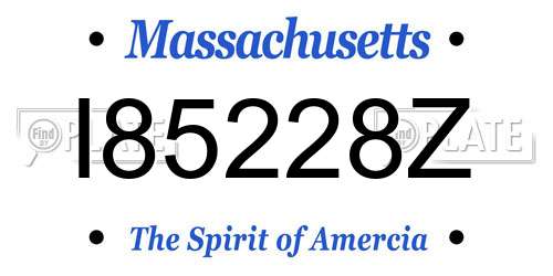 I85228Z Massachusetts License Plate