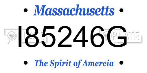 I85246G Massachusetts License Plate