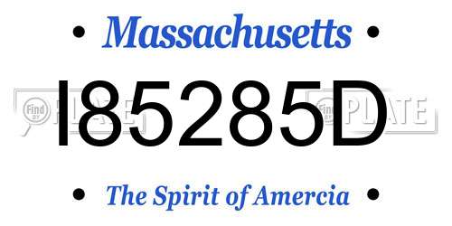 I85285D Massachusetts License Plate