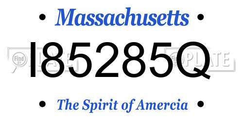 I85285Q Massachusetts License Plate