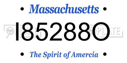 I85288O Massachusetts License Plate