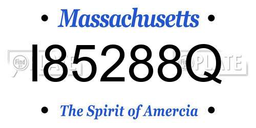 I85288Q Massachusetts License Plate