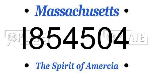 I854504 Massachusetts License Plate