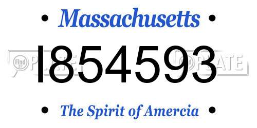 I854593 Massachusetts License Plate