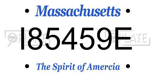I85459E Massachusetts License Plate