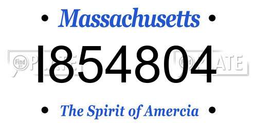 I854804 Massachusetts License Plate