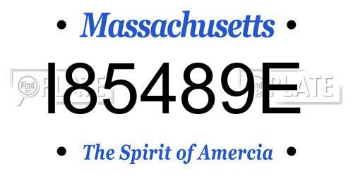 I85489E Massachusetts License Plate