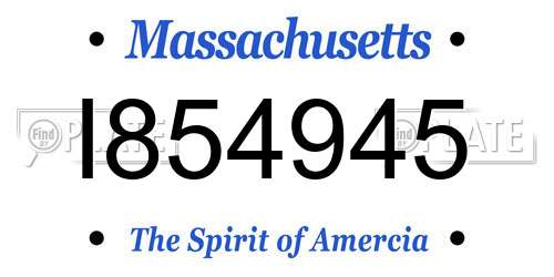 I854945 Massachusetts License Plate