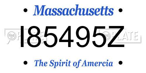 I85495Z Massachusetts License Plate