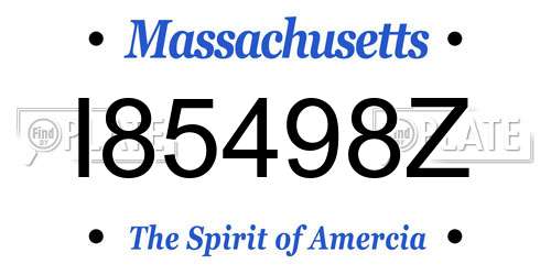 I85498Z Massachusetts License Plate