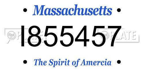 I855457 Massachusetts License Plate