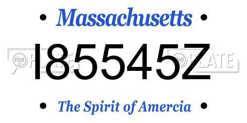 I85545Z Massachusetts License Plate