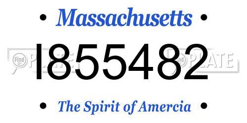 I855482 Massachusetts License Plate