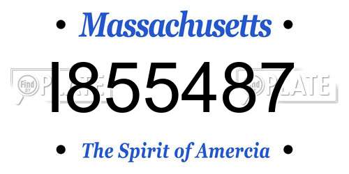 I855487 Massachusetts License Plate