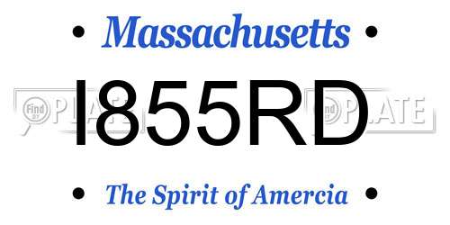 I855RD Massachusetts License Plate