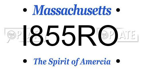 I855RO Massachusetts License Plate