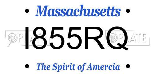 I855RQ Massachusetts License Plate