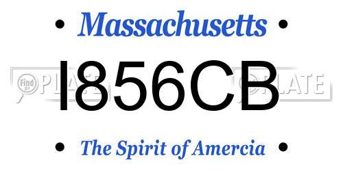 I856CB Massachusetts License Plate