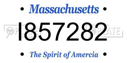 I857282 Massachusetts License Plate