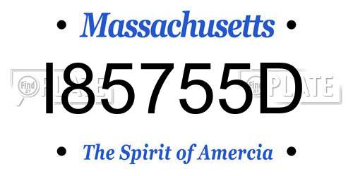 I85755D Massachusetts License Plate