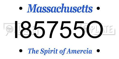 I85755O Massachusetts License Plate