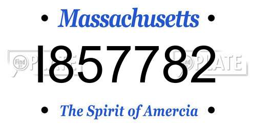 I857782 Massachusetts License Plate