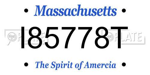 I85778T Massachusetts License Plate