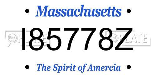 I85778Z Massachusetts License Plate