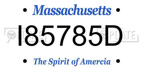 I85785D Massachusetts License Plate