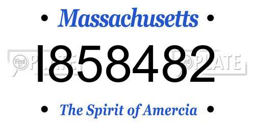 I858482 Massachusetts License Plate