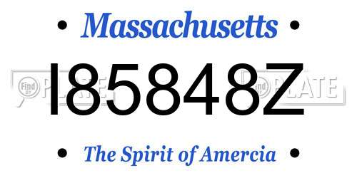 I85848Z Massachusetts License Plate