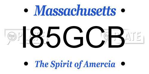 I85GCB Massachusetts License Plate