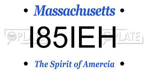 I85IEH Massachusetts License Plate