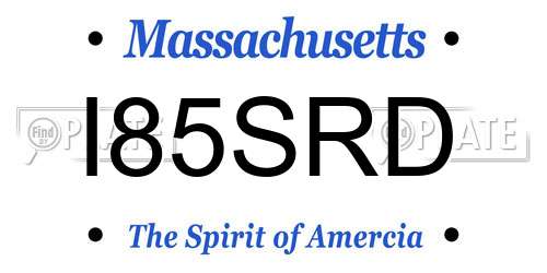 I85SRD Massachusetts License Plate