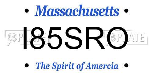 I85SRO Massachusetts License Plate
