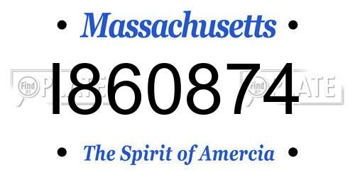 I860874 Massachusetts License Plate